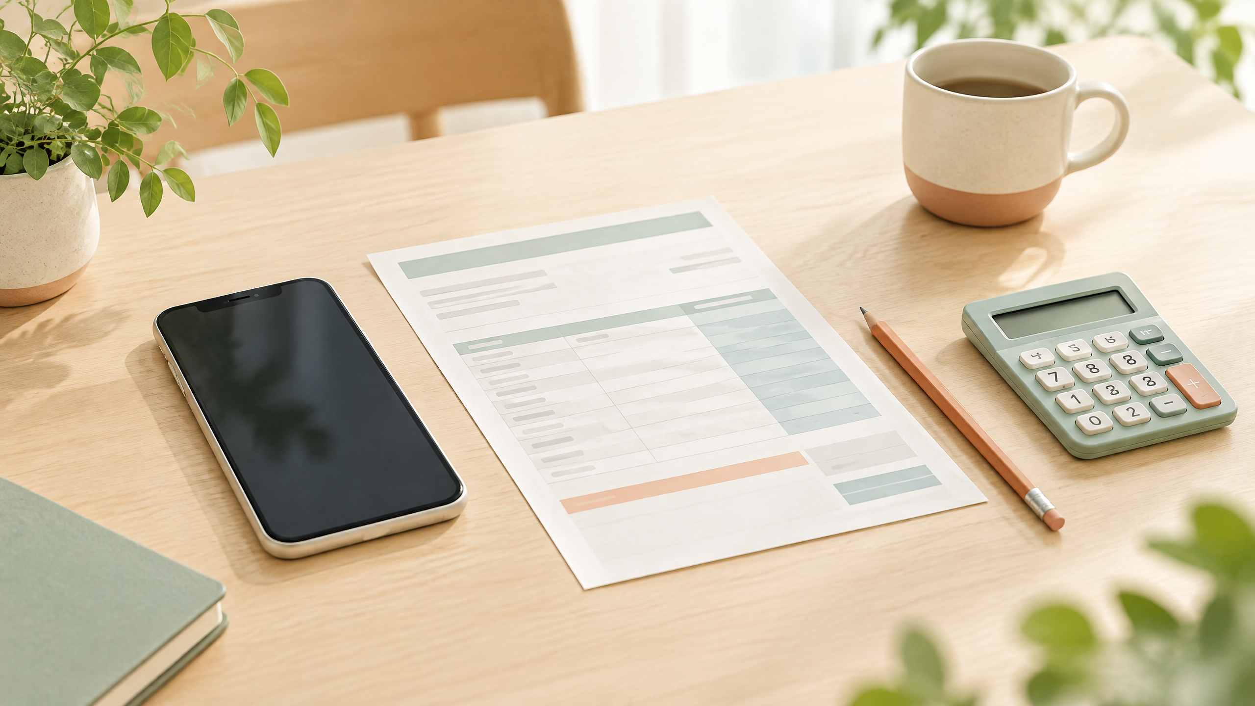 スマートフォンと請求書のイメージ